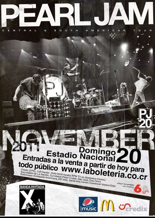 Pearl Jam en Costa Rica 2011 - Entradas Gratis