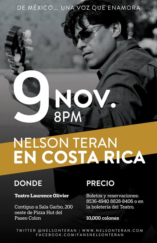 Cantautor Nelson Teran en Costa Rica