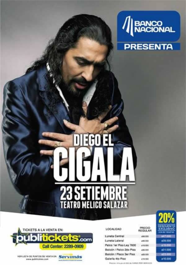 Concierto Diego El Cigala y Piano en Costa Rica