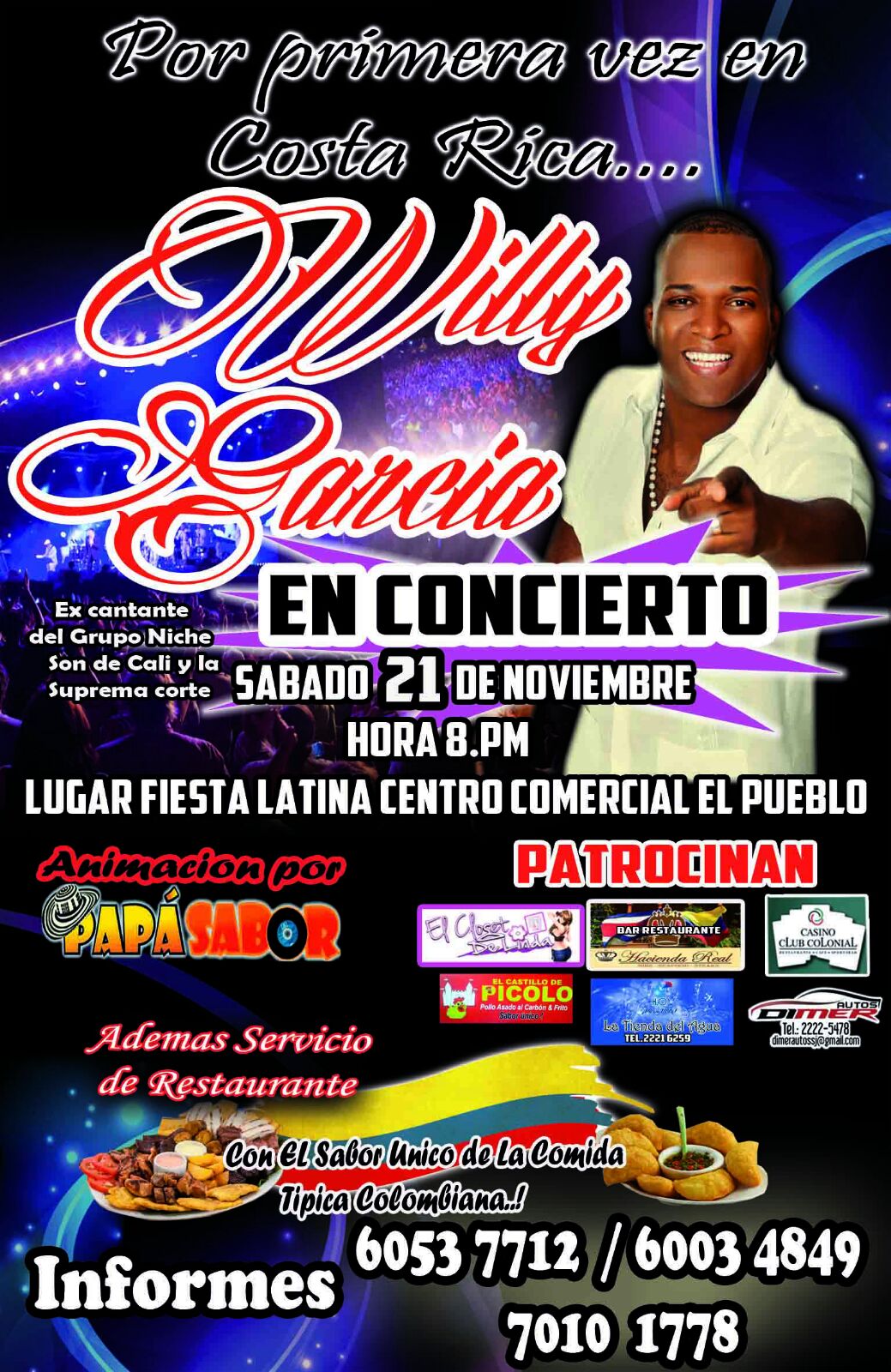 Willy García dará concierto en Costa Rica