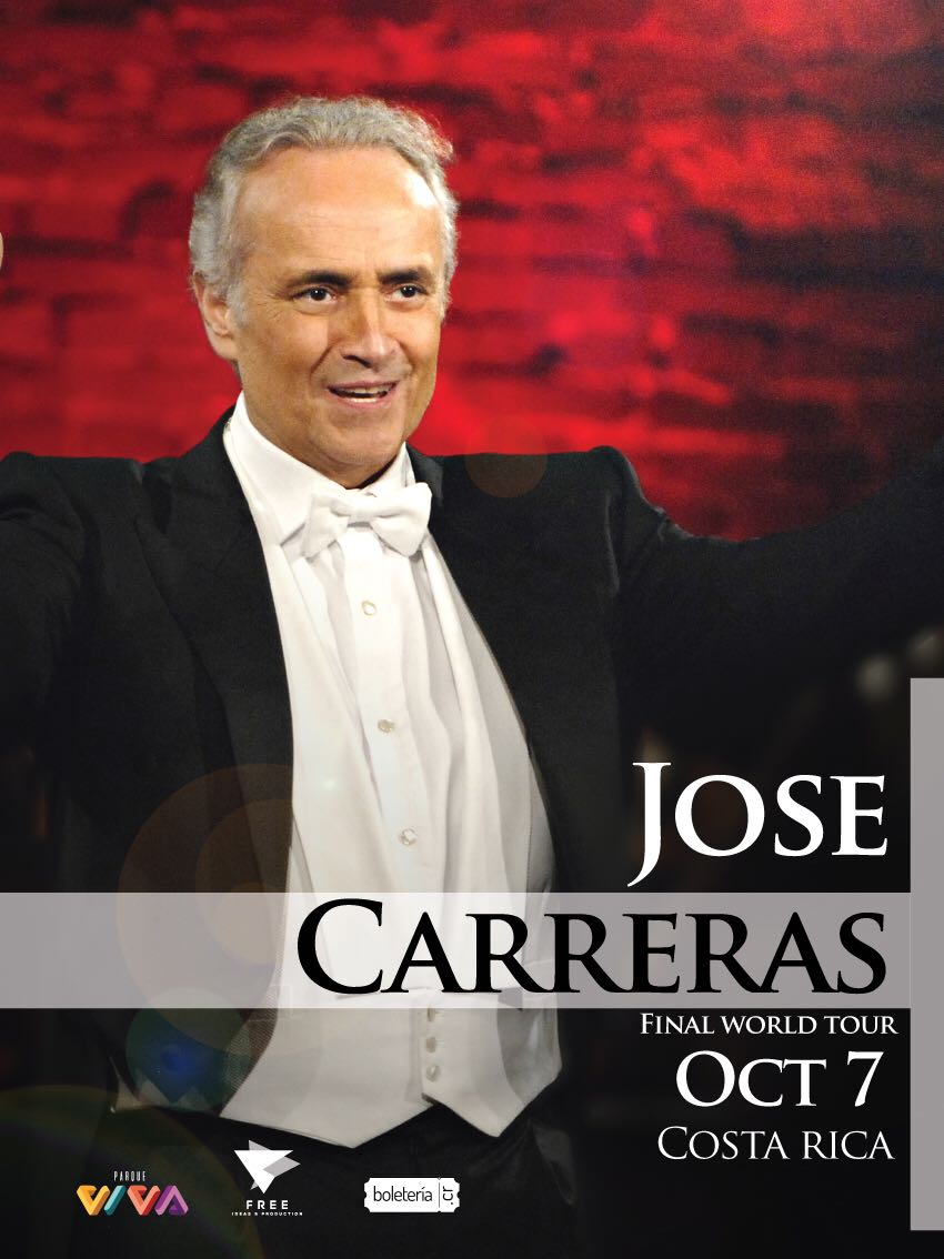 Concierto José Carreras en Costa Rica "A Life in Music, Final World Tour", su gira de despedida