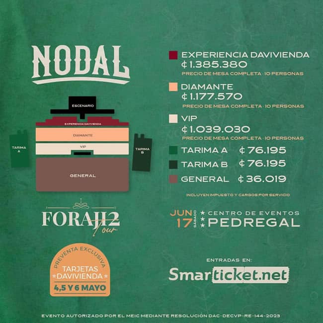 Preco entradas Christian Nodal concierto en Costa Rica Foraji2 Tour
