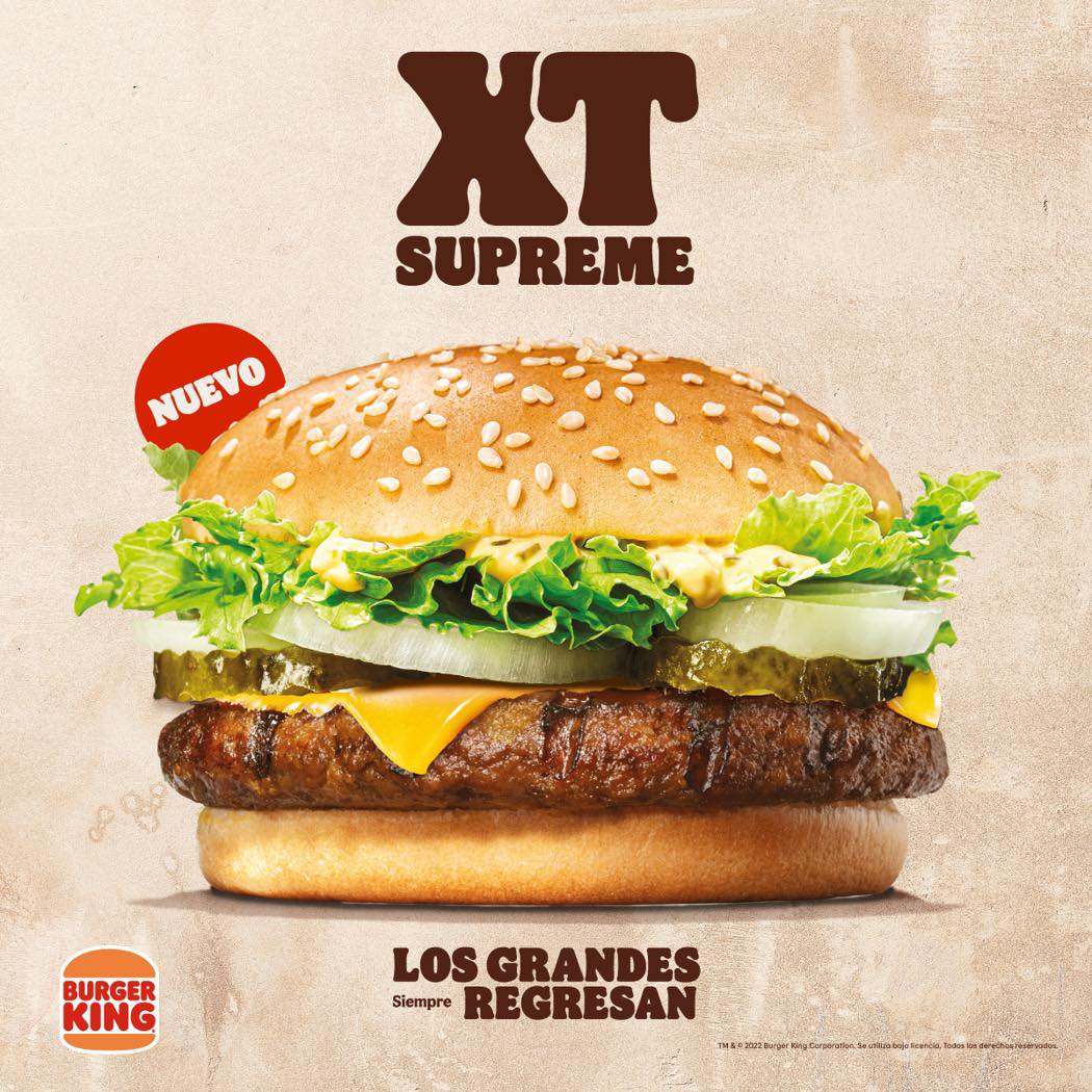 Hamburguesas XT - Burger King - Tres presentaciones - Tiempo limitado